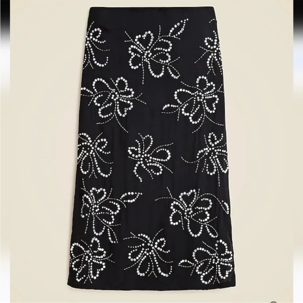 J. Crew Collection Embellished Crystal Slip Skirt $298 CF754 NEW size 8 sheer